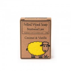 【买四送一（此为单盒链接）】新西兰Bruntwood Lane Coconut Vanilla羊毛毡羊毛皂100g  椰子香草